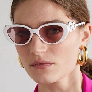 VERSACE Sunglasses VE4433 White Cat Eye  Pink Lens 314 84  Medusa Logo Retro